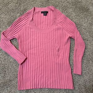 Vintage August Silk Knits Long Sleeve Womens M Sweater Y2K Bratz Barbie Pink Lux